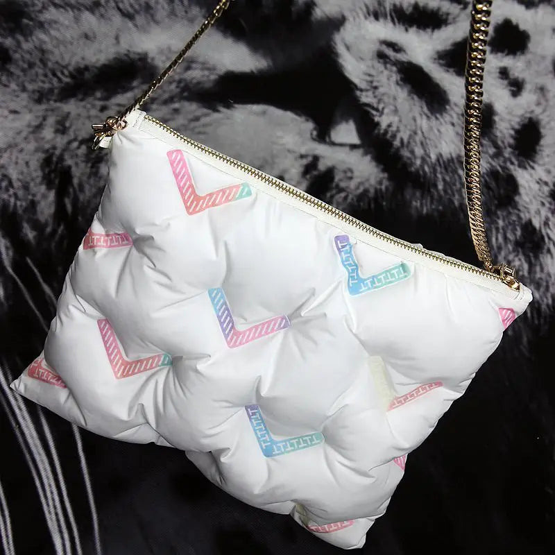 Casual Down Cotton Pillow Shoulder Bag Large Capacity Tote Female Big Purses