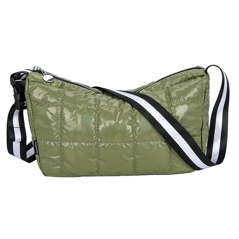 Casual Down Cotton Shoulder Bags Women Wide Strap Crossbody Bag