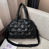 Casual Down Cotton Women Shoulder Bags Nylon Space Pad Cotton Handbags