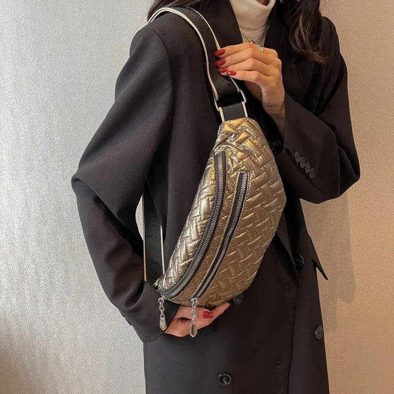 Casual Down Nylon Waist Bag Fanny Pack Female Belt Bag