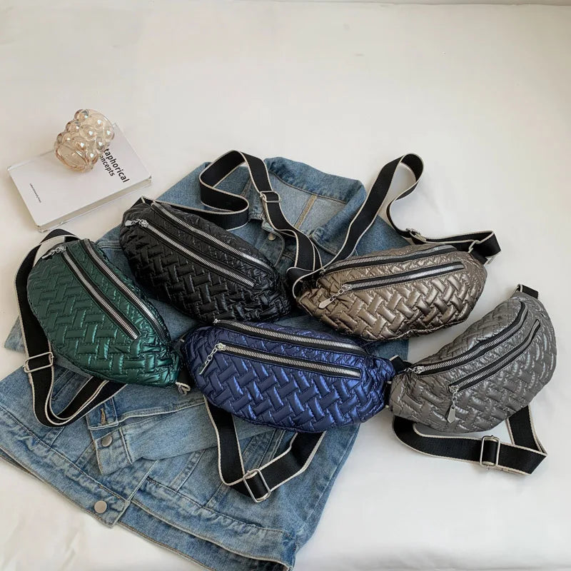 Casual Down Nylon Waist Bag Fanny Pack Female Belt Bag