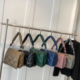 Casual Down Quilted Women's Shoulder Bag Soft Square Handbag for Women