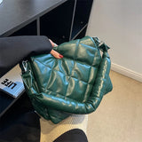 Casual Down Quilted Women's Shoulder Bag Soft Square Handbag for Women