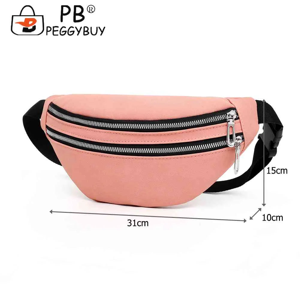 Casual Fanny Chest Bag Women Suede Waist Belt Pack Zipper Shoulder Crossbody Bag