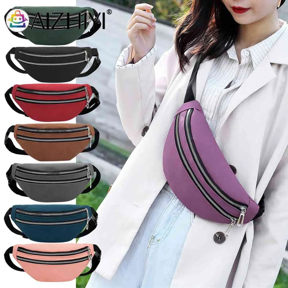 Casual Fanny Chest Bag Suede Waist Belt Pack Shoulder Crossbody Bag