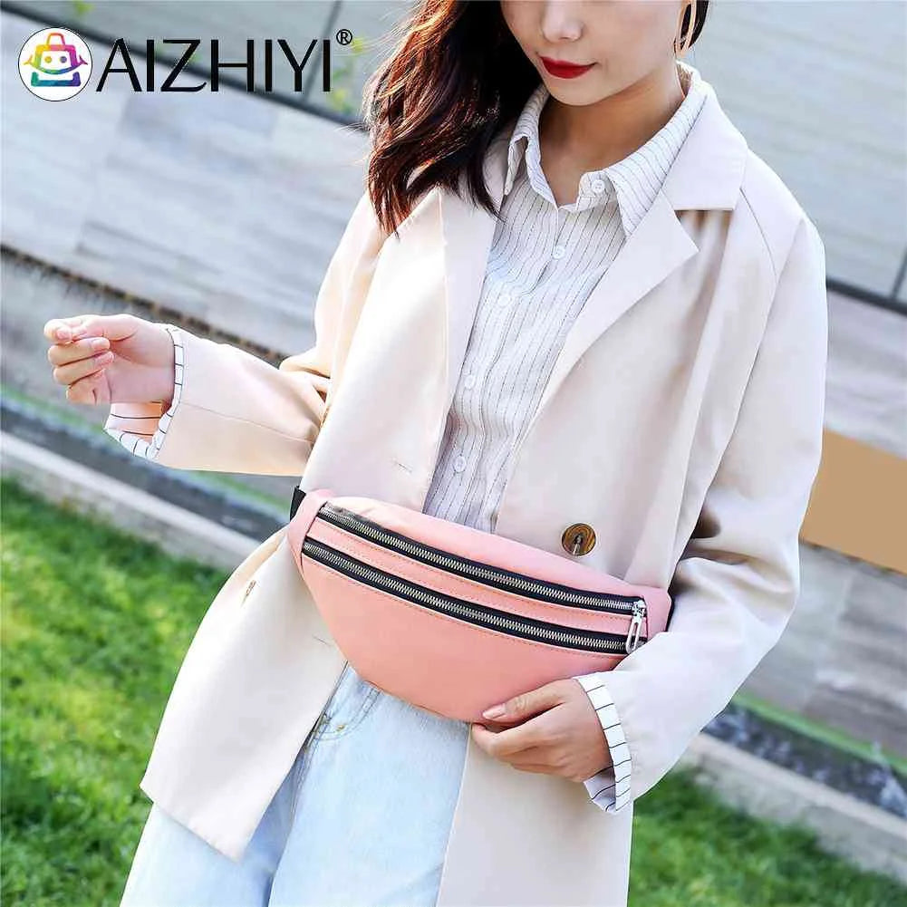 Casual Fanny Chest Bag Suede Waist Belt Pack Shoulder Crossbody Bag