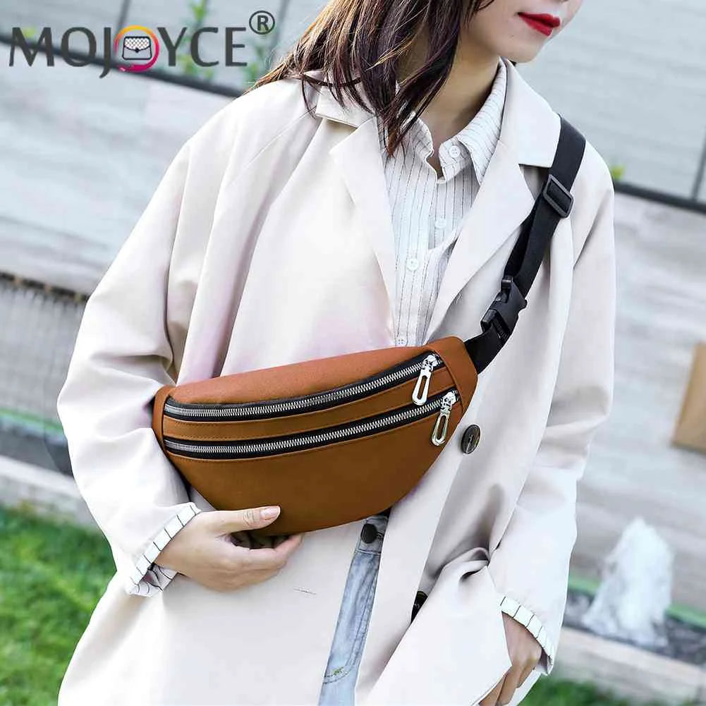Casual Suede Waist Belt Pack Crossbody Bag for Women