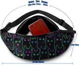 Casual Fanny Pack Cat Silhouettes Waist Bag for Travel Sports Running
