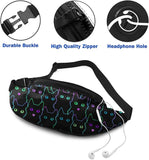 Casual Fanny Pack Cat Silhouettes Waist Bag for Travel Sports Running