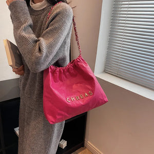 Casual Shoulder Bag PU Leather Women's Tote Versatile Solid Large Capacity