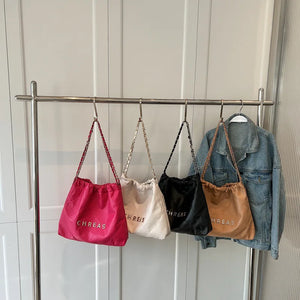 Casual Shoulder Bag PU Leather Women's Tote Versatile Solid Large Capacity