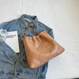 Casual Shoulder Bag PU Leather Women's Tote Versatile Solid Large Capacity