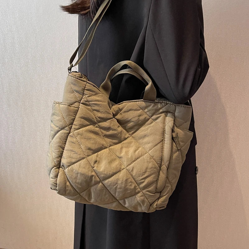 Casual Tote Bag Autumn Winter Large Capacity Shoulder Crossbody Bag