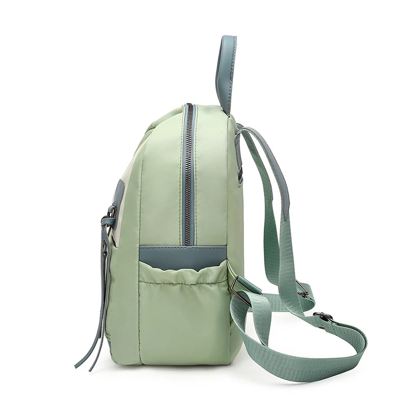 Casual Patchwork Backpack for Teenage Girls Zipper Women Bag