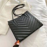 Casual Female Shoulder Bags Square Handbags Stripe Large Capacity Tote Bags
