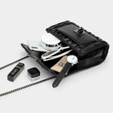 Casual Leather Chain Crossbody Bag for Women Shoulder Messenger Clutch