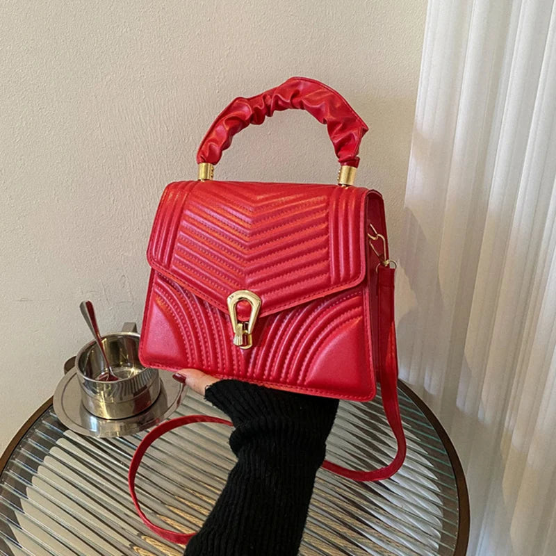 Casual Flap Shoulder Bag for Women Small PU Leather Bag