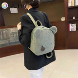 Casual Fleece Bear Shoulder Bag Women Backpack Handbag