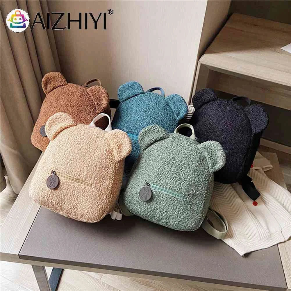 Casual Fleece Bear Shoulder Bag Women Backpack Handbag