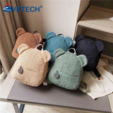 Casual Fleece Bear Shaped Shoulder Backpack Handbag