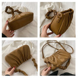 Casual Fold Cloud Shoulder Crossbody Bags Soft PU Leather Messenger Bag