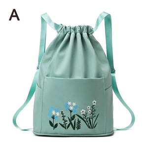 Casual Waterproof Backpack Large Capacity Shoulder Bag Handbag Women Embroidery
