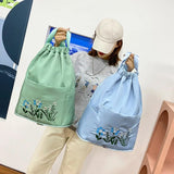 Casual Waterproof Backpack Large Capacity Shoulder Bag Handbag Women Embroidery