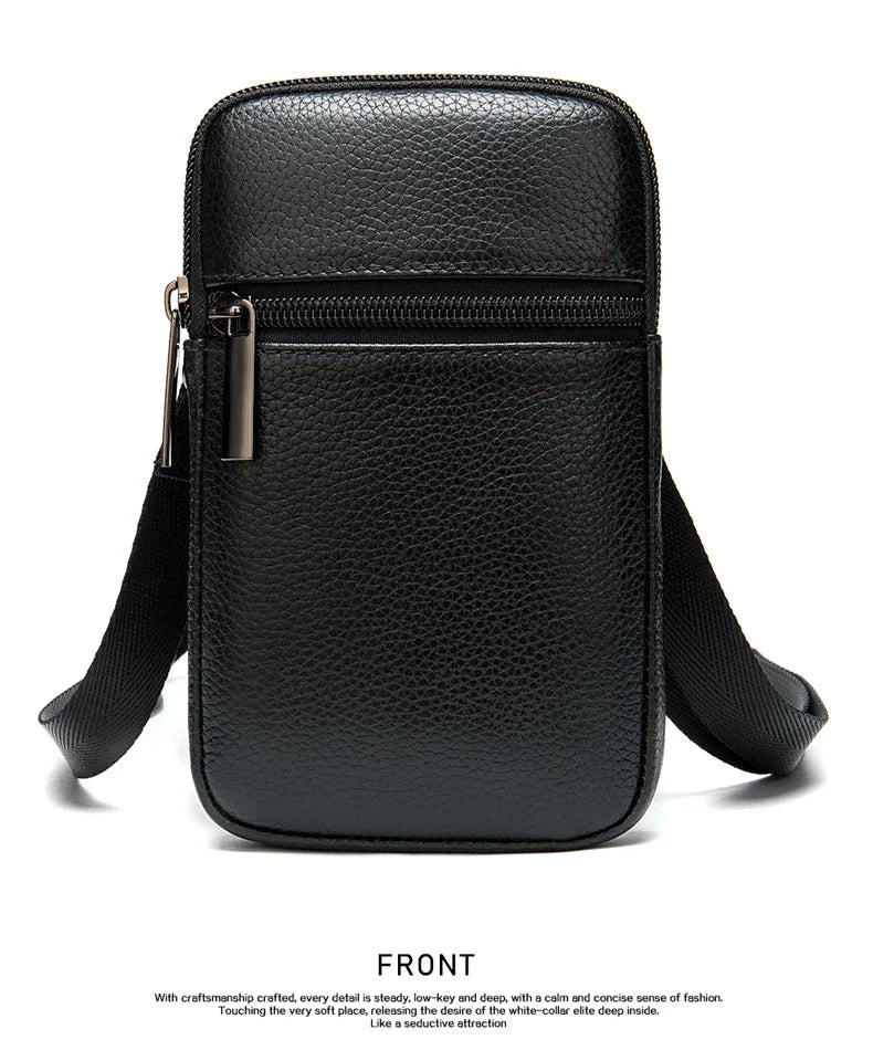 Casual Leather Messenger Bags Mens Bag For Men Small Phone Bag