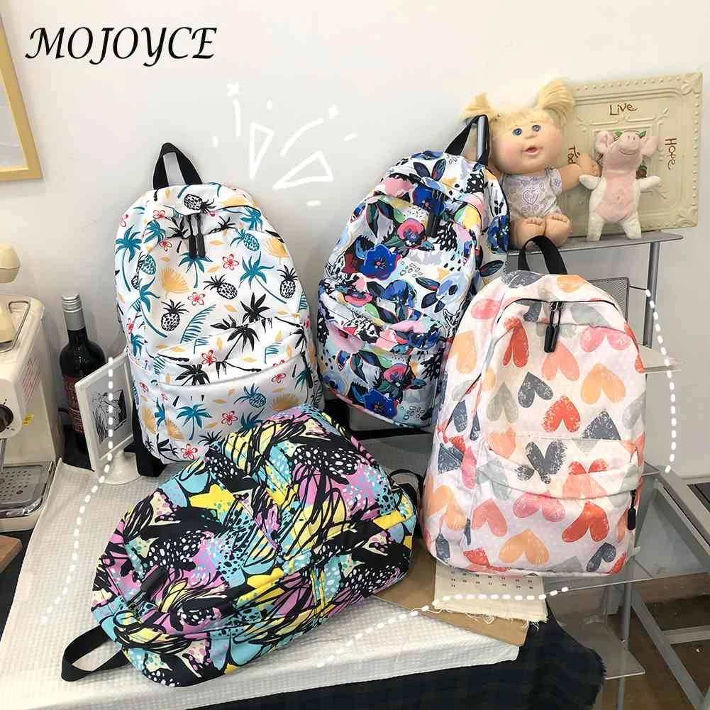Casual Graffiti School Backpack for Girls Student Schoolbag