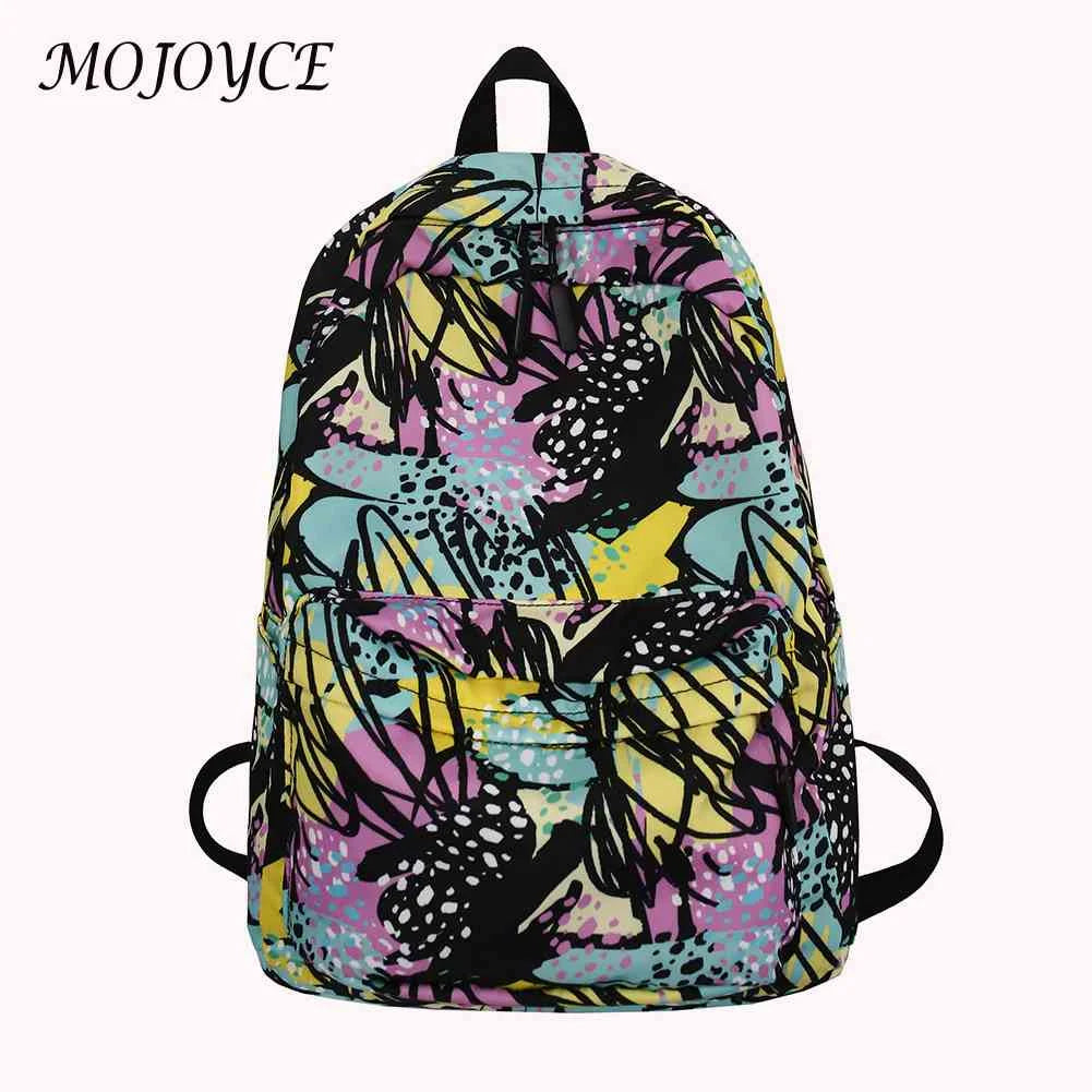Casual Graffiti School Backpack for Girls Student Schoolbag