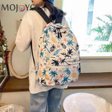 Casual Graffiti School Backpack with Multi-Layer Pockets