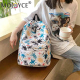 Casual Graffiti School Backpack with Multi-Layer Pockets