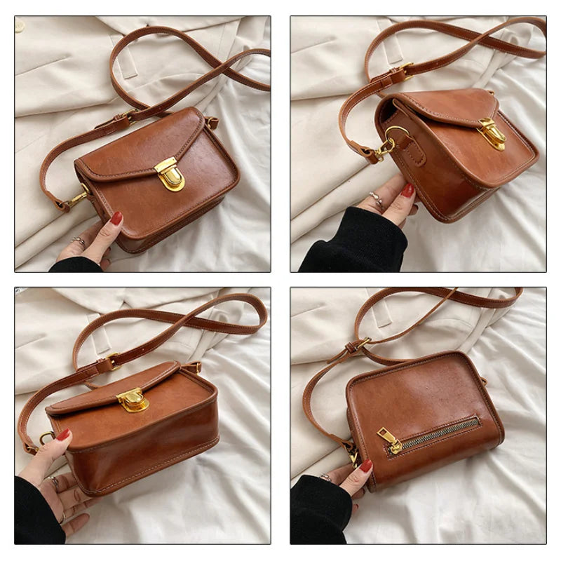 Casual Handbags Retro Bags Women Bag Business Messenger Bag Girls Small Square B