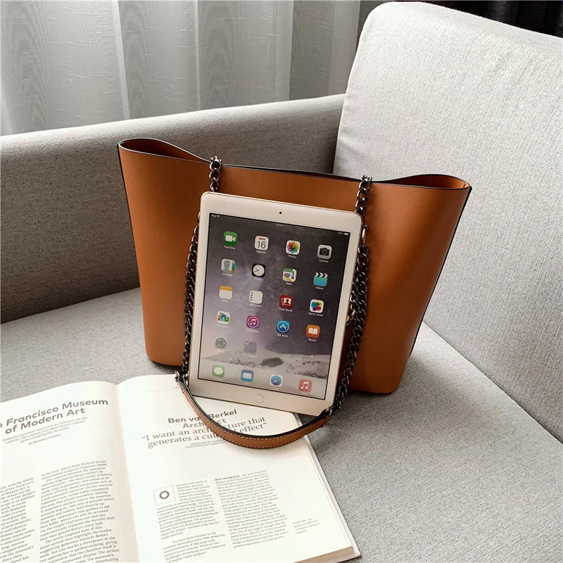 Casual Chain Shoulder Bag Famous Leather Ladies Handbag Tote Bag