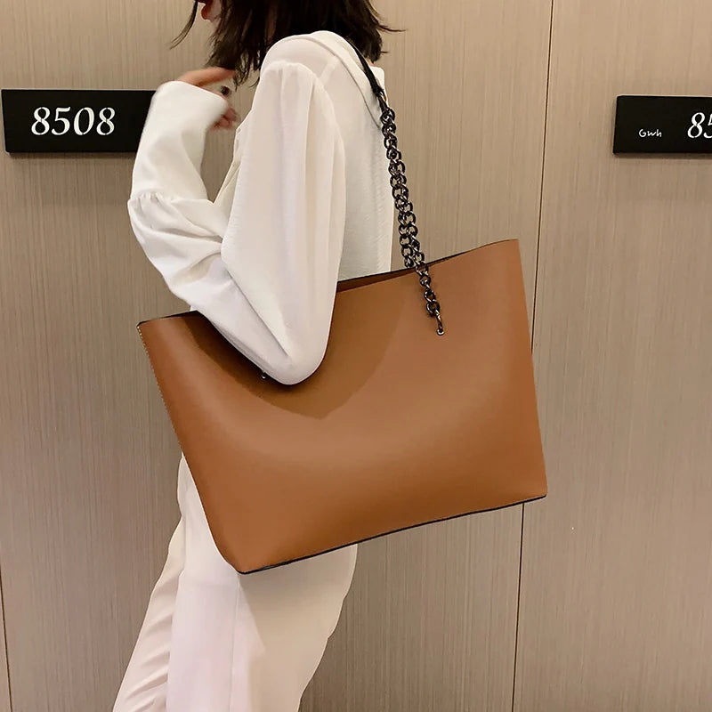 Casual Chain Shoulder Bag Famous Leather Ladies Handbag Tote Bag