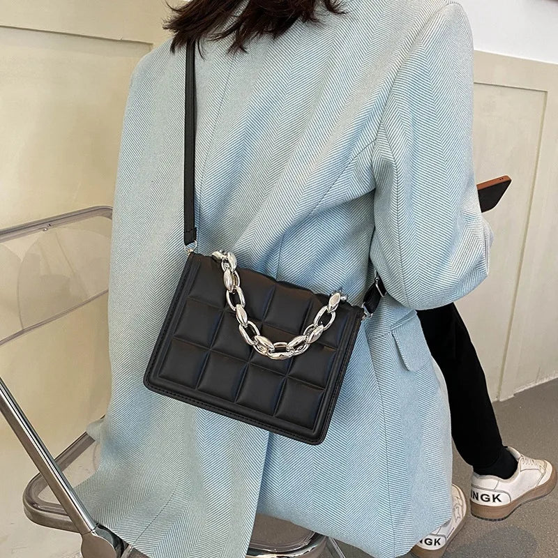 Casual High Leather Pu Bags For Women Chain Handbag Shoulder Messenger Bag
