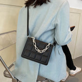 Casual High Leather Pu Bags For Women Chain Handbag Shoulder Messenger Bag