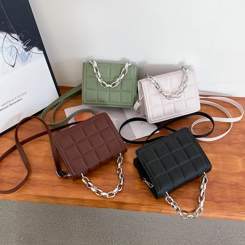 Casual High Leather Pu Bags For Women Chain Handbag Shoulder Messenger Bag