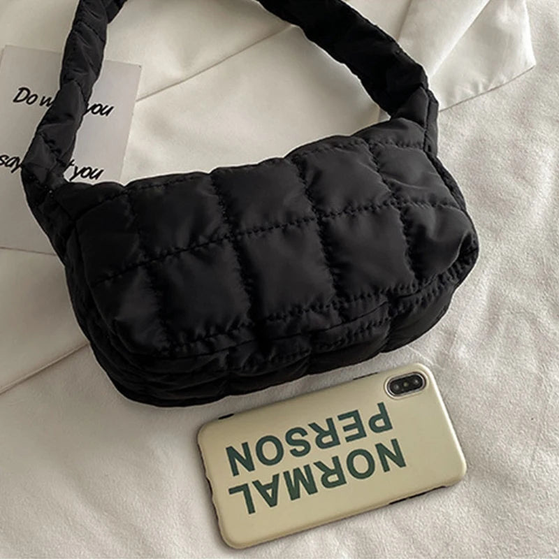 Casual Hobos Bag For Women Down Cotton Shoulder Bags