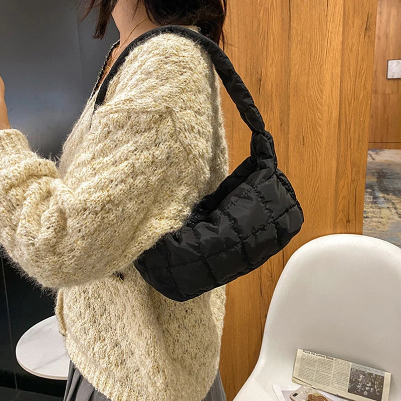 Casual Hobos Bag For Women Down Cotton Shoulder Bags