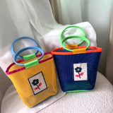 Casual Hollow Out Basket Bag PU Women Handbags Large Capacity Tote Ladies
