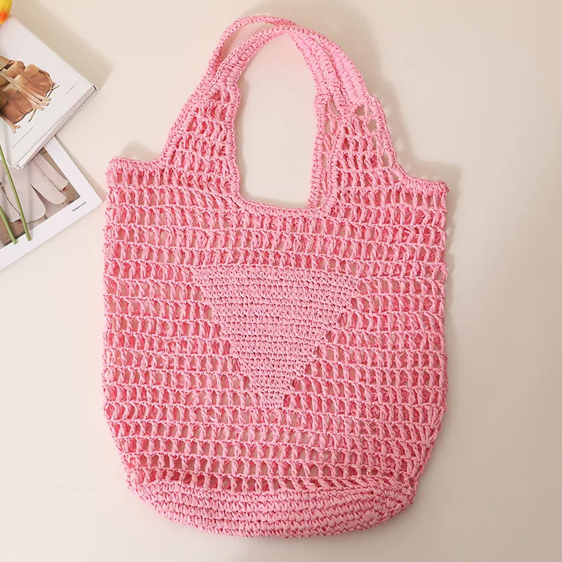 Casual Straw Women Handbags Woven Shoulder Bags Beach Hand Bag Tote Purses