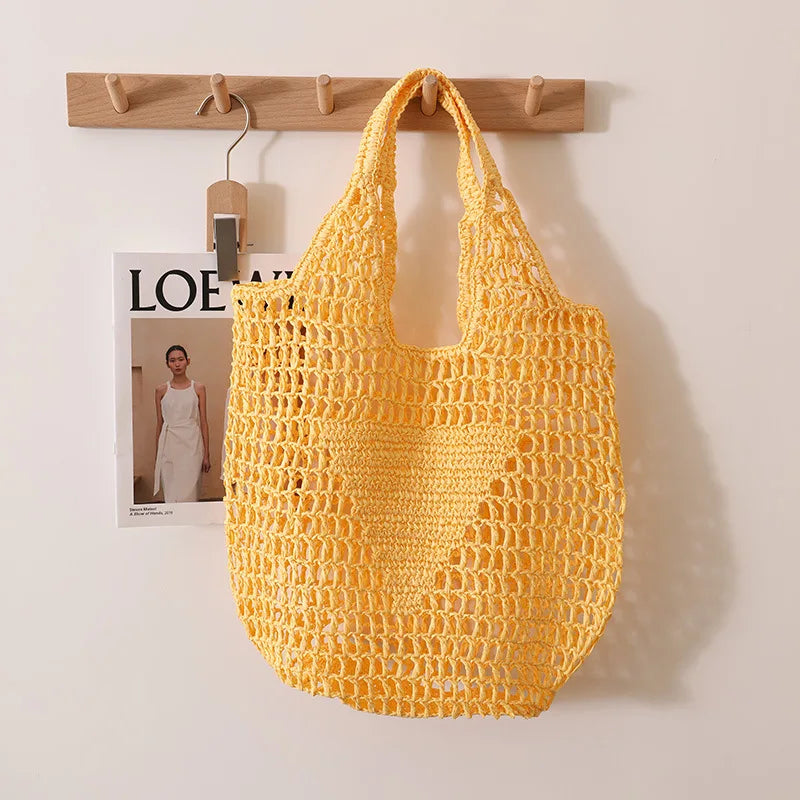 Casual Straw Women Handbags Woven Shoulder Bags Beach Hand Bag Tote Purses