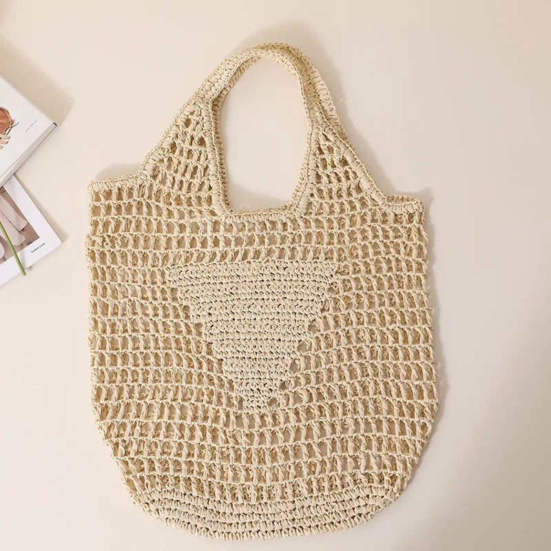 Casual Straw Women Handbags Woven Shoulder Bags Beach Hand Bag Tote Purses