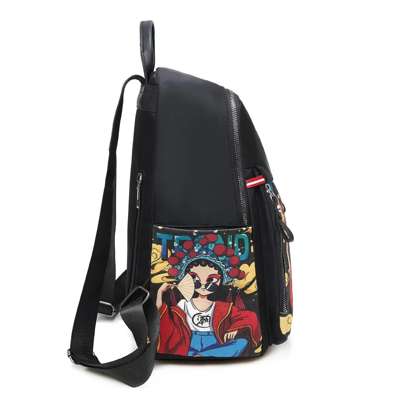 Japanese Anime Female Oxford Backpack Waterproof Girls Student School Travel