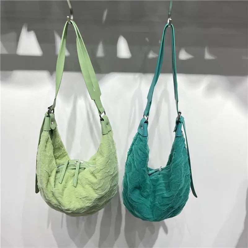 Casual Lace Nylon Hobos Women Shoulder Bags Canvas Crossbody Large Capacity Tote