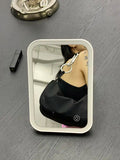 Casual Ladies Nylon Underarm Bag Metal Ring Decoration Women Handbags