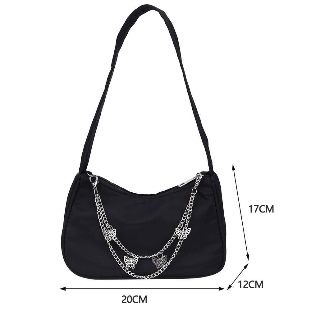 Casual Women's Butterfly Chain Underarm Bag