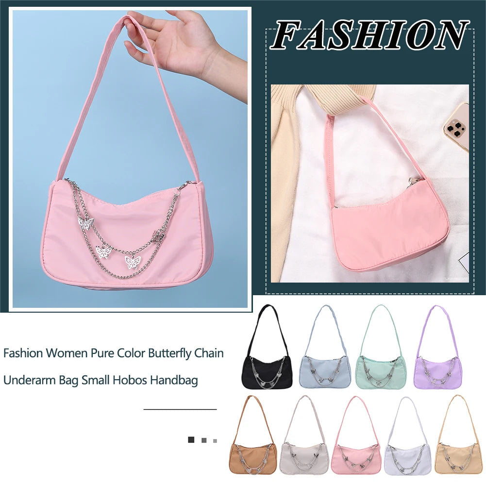 Casual Women's Butterfly Chain Underarm Bag
