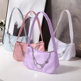 Casual Ladies Underarm Bag Solid Butterfly Chain Small Handbags for Women